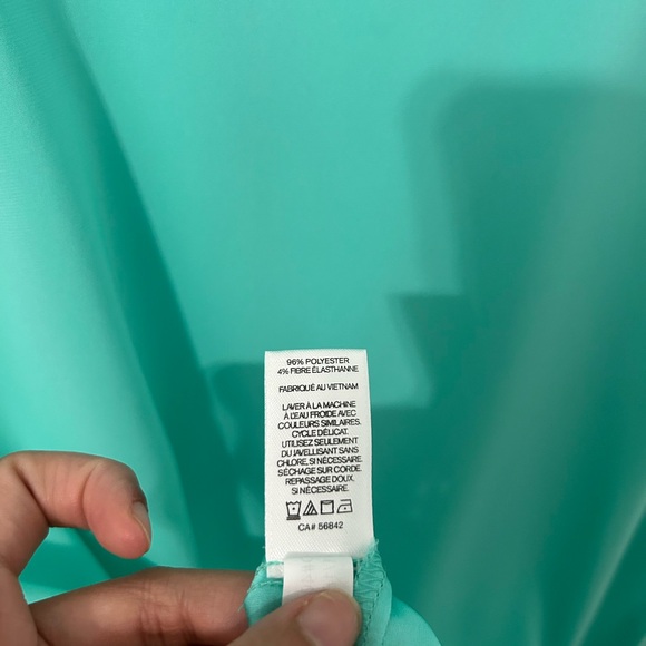 Express Teal V-Neck Blouse - Picture 6 of 8